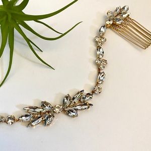 Bridal/Prom Gold & Clear headpiece